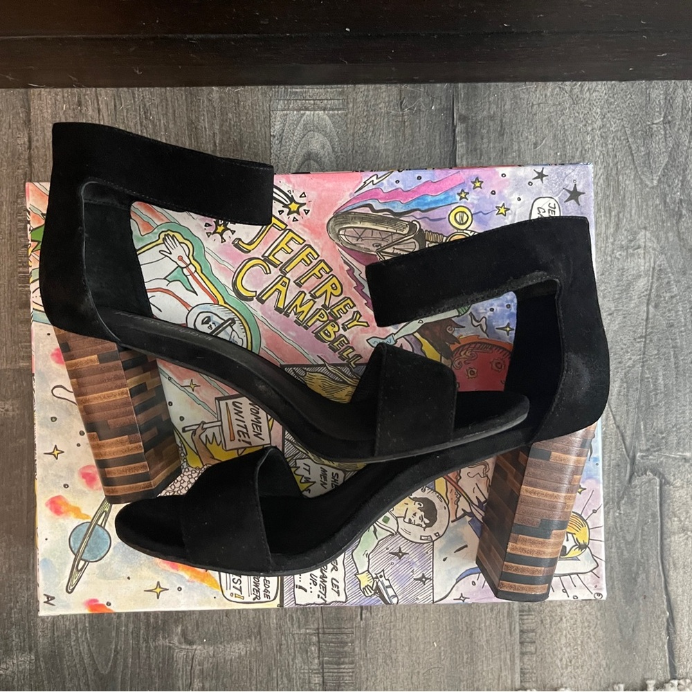 Jeffrey Campbell Lindsay WH Wood Heel, Sz 8, Exc Cond